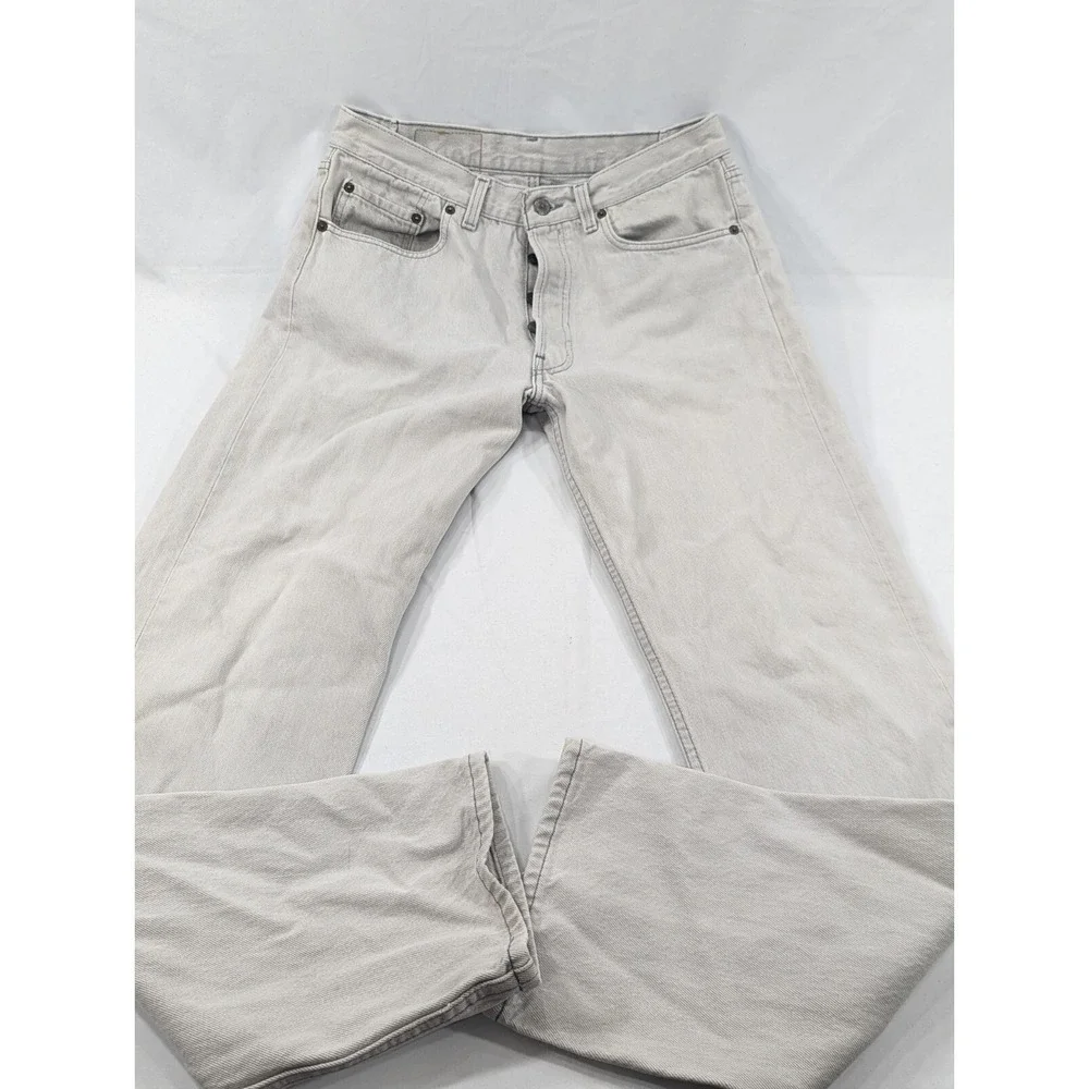 Vintage Levis 501 Jeans Mid 80s Light Wash‎ Silver Denim Workwear 30x32